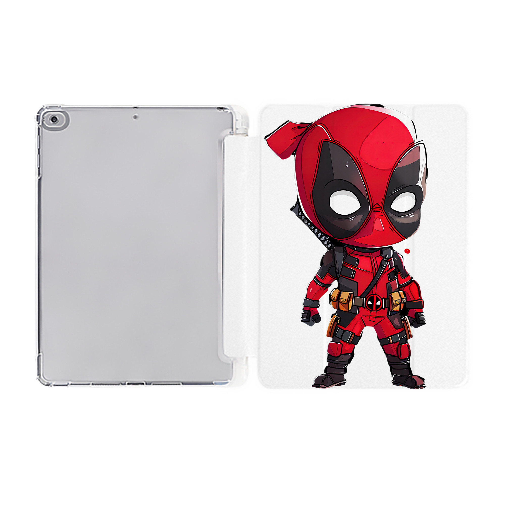 （画像用） Deadpool デッドプール IPad ケース ペン収納付き 三つ折りスタンド PUレザー×シリコン 対応機種9.5/10.5/10.9インチ